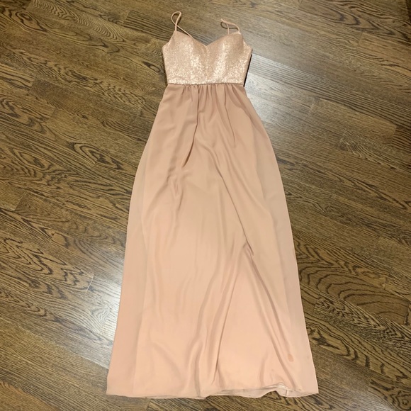 Bari Jay 1705 Champagne Bridesmaid Dress Sequin - Picture 4 of 7